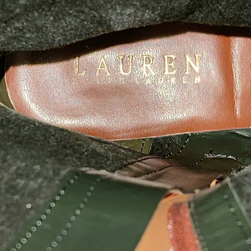 Ralph Lauren Tan Leather Knee-High Riding Boots w Gold Metal Details - Picture 12 of 15